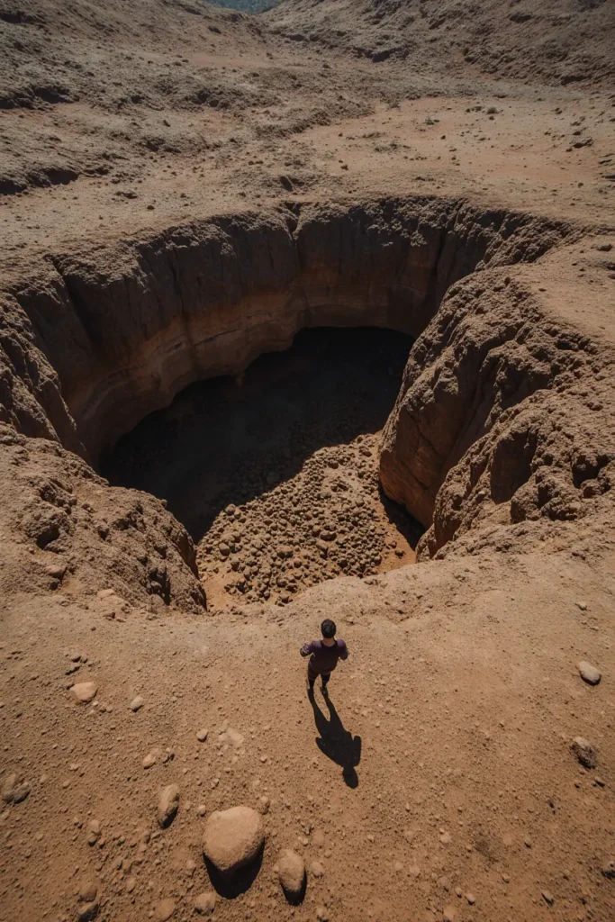high angle shot in lalibela ethiopia a lone traveler stands on a vast flat expanse of sun baked vol 3a88vohwscsqdskgwk0o 3